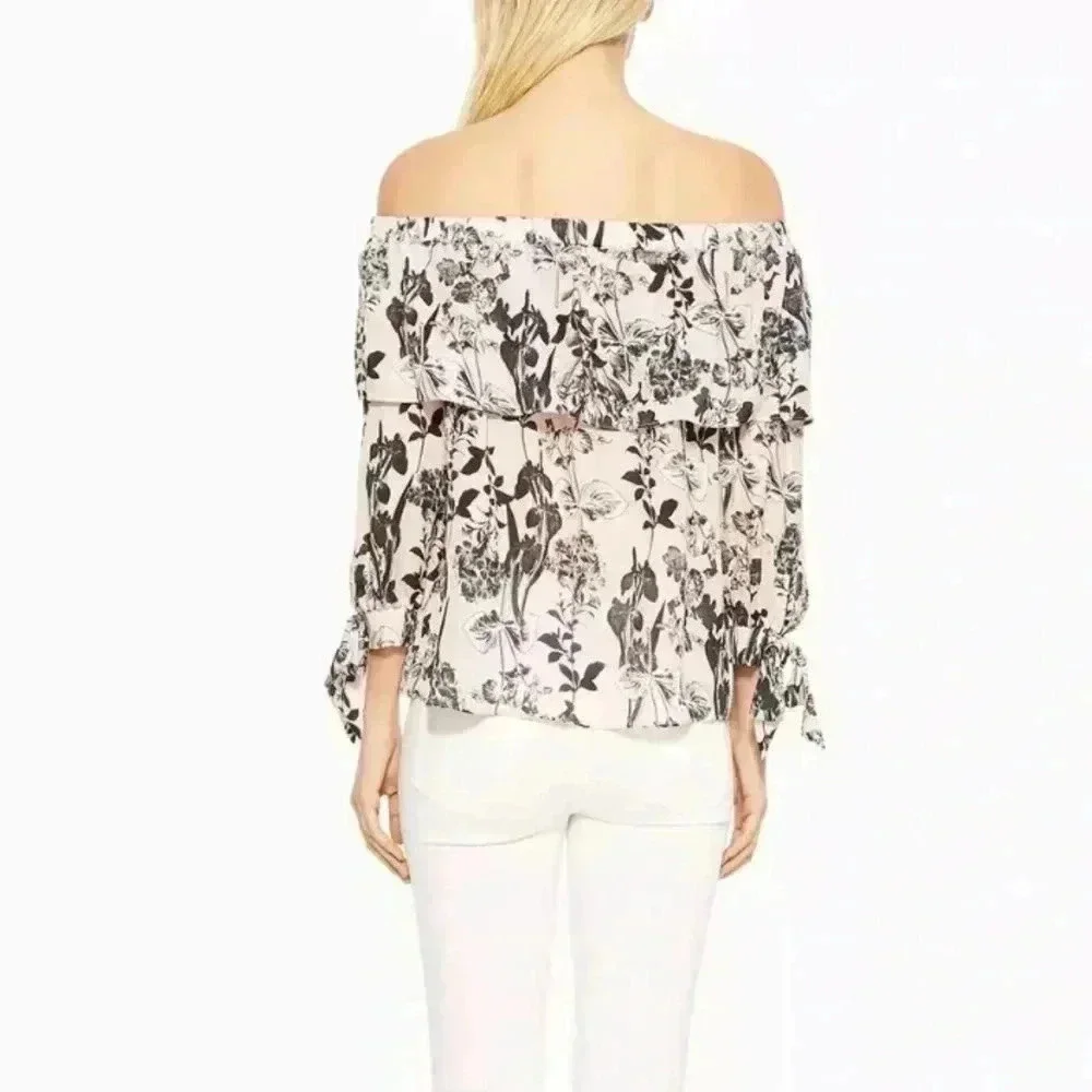 Parker Mandy Blouse Off the Shoulder SILK Blouse Pearl Paradise Women’s Size XS